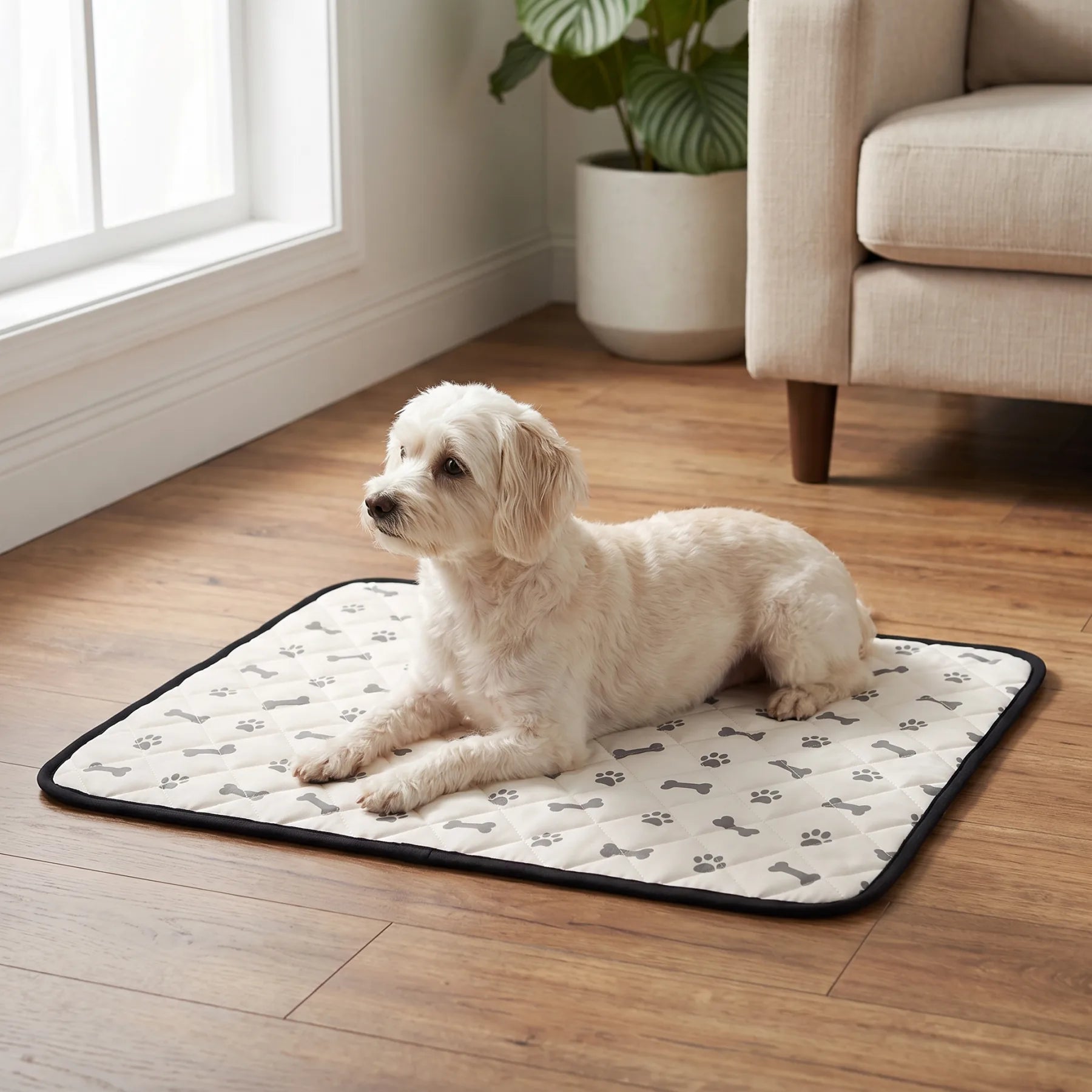 Köpek Pet Noktam yıkanabilir pedin üzerinde uzanmış